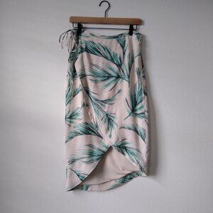 Free People Havana Palm Print Wrap Tulip Midi Skirt | XS